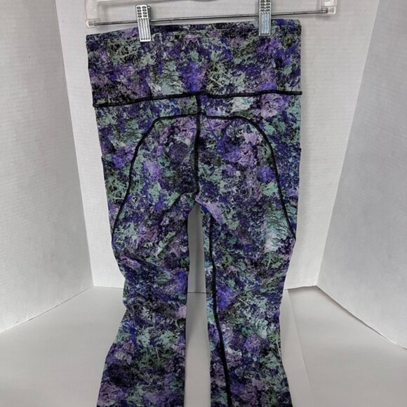 Lululemon Fast & Free Crop II Nulux 19"Vivid Vision Multi Black Size 6 - Picture 6 of 16